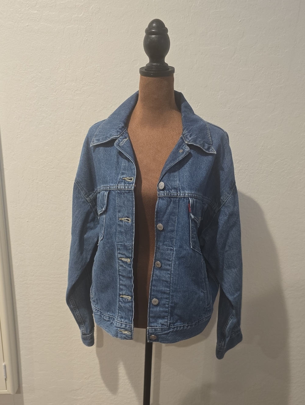 Classic Blue Denim Jacket - Women's Casual Button Front